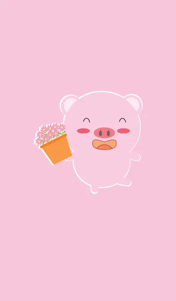 [LINE着せ替え] Simple cute pig theme v.2 (JP)の画像1