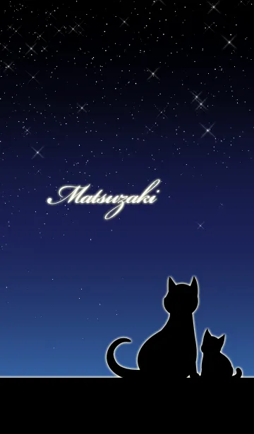 [LINE着せ替え] まつざき★猫の親子と夜空の画像1
