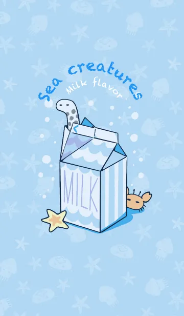 [LINE着せ替え] うみのいきもの〜milk flavor〜 #popの画像1