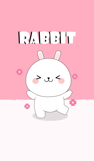 [LINE着せ替え] Cute Cute White Rabbit Theme (jp)の画像1