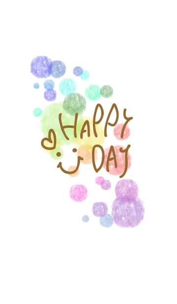 [LINE着せ替え] 水彩水玉8-スマイル7-の画像1