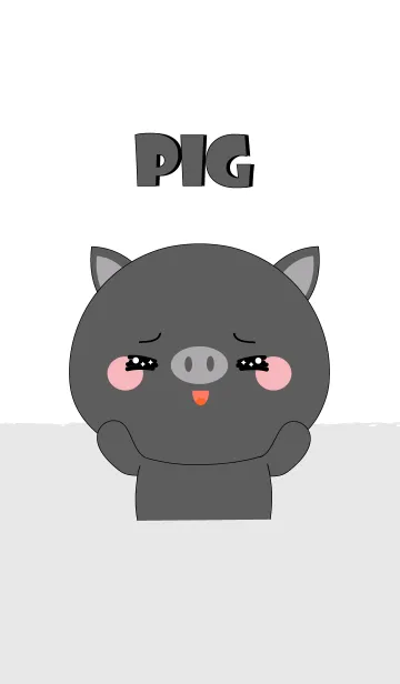 [LINE着せ替え] Big Head Black Pig Theme (jp)の画像1