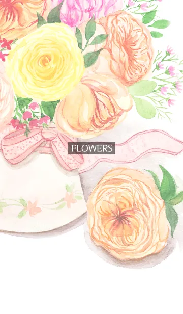 [LINE着せ替え] water color flowers_821の画像1