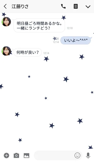 [LINE着せ替え] ネイビー＆ホワイト。星。の画像3