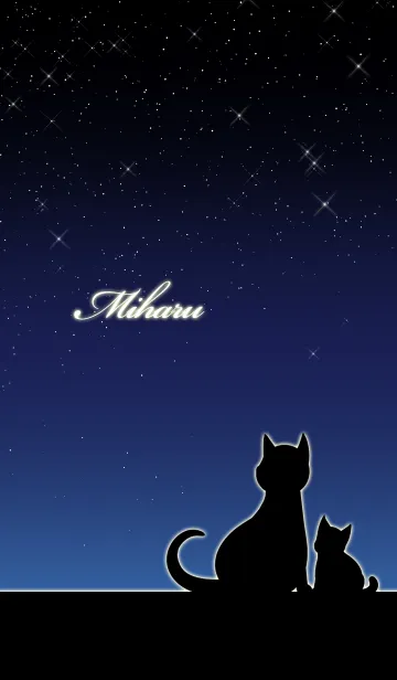 [LINE着せ替え] みはる★猫の親子と夜空の画像1