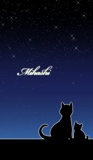 [LINE着せ替え] みはし★猫の親子と夜空の画像1