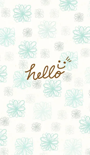 [LINE着せ替え] スマイル-グリーンお花23-の画像1