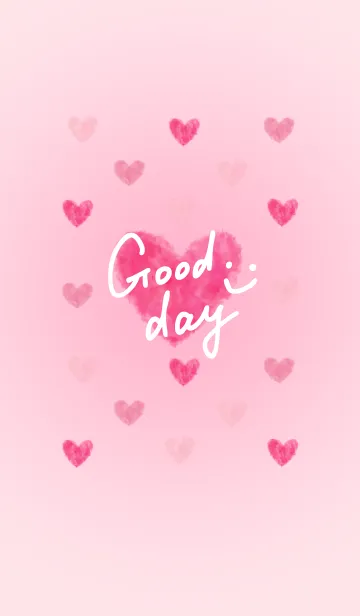 [LINE着せ替え] ハート ピンク2-スマイル22-の画像1