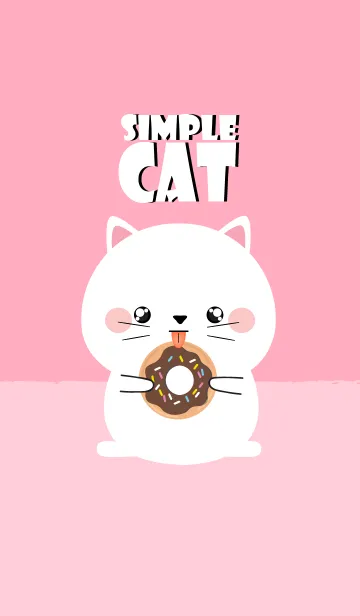 [LINE着せ替え] Simple Cute white Cat Theme Ver2 (jp)の画像1