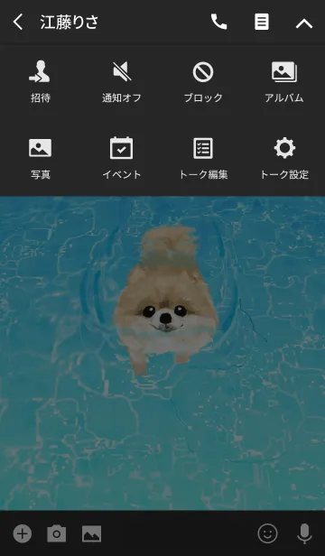 [LINE着せ替え] 泳ぐ犬 : ポメラニアン#coolの画像4