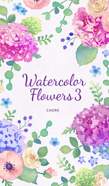 [LINE着せ替え] Watercolor Flowers 3の画像1
