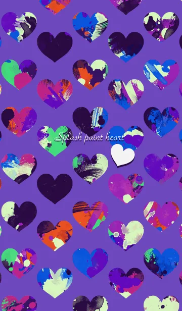 [LINE着せ替え] Splash paint heart -Purple-の画像1