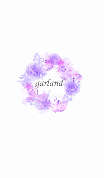 [LINE着せ替え] パープルのフラワーリースの画像1