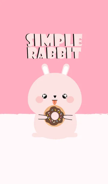 [LINE着せ替え] Simple Cute Pink Rabbit Theme Ver2 (jp)の画像1