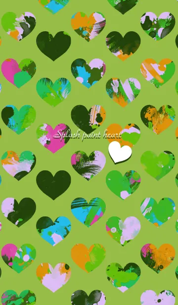 [LINE着せ替え] Splash paint heart -Green-の画像1