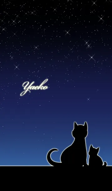 [LINE着せ替え] やえこ★猫の親子と夜空の画像1