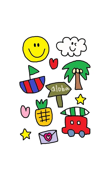 [LINE着せ替え] ホワイト x スマイルフェイスの画像1