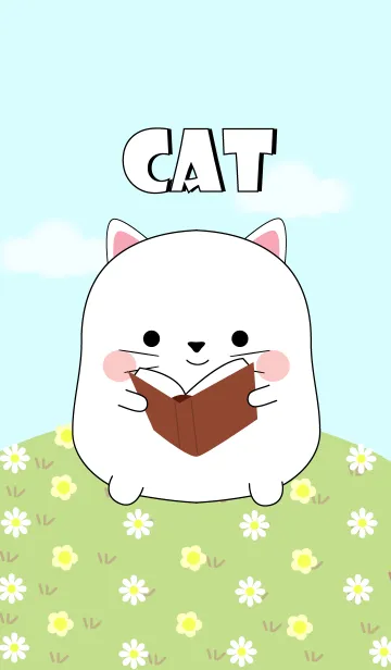 [LINE着せ替え] I'm Pretty White cat Theme (jp)の画像1