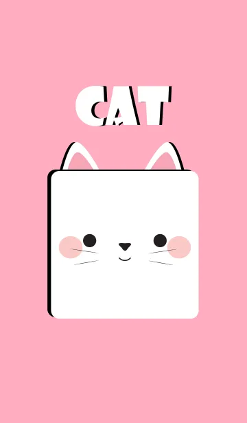 [LINE着せ替え] Simple Box White Cat Theme (jp)の画像1