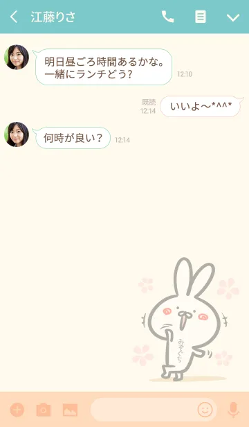 [LINE着せ替え] 【みぞぐち】のほのぼのウサギの画像3