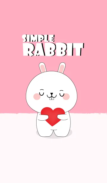 [LINE着せ替え] Simple Love Cute White Rabbit (jp)の画像1