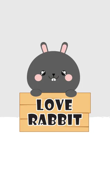 [LINE着せ替え] Simple Love Black Rabbit Theme V.2 (jp)の画像1