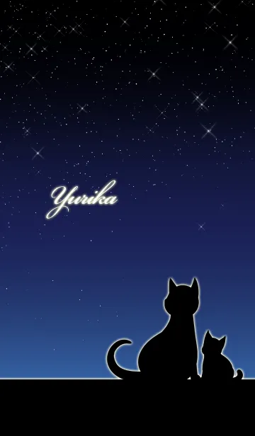 [LINE着せ替え] ゆりか★猫の親子と夜空の画像1