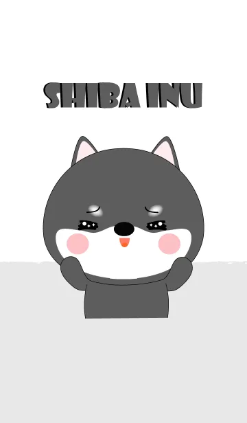 [LINE着せ替え] Big Head Black Shiba Inu Theme (jp)の画像1