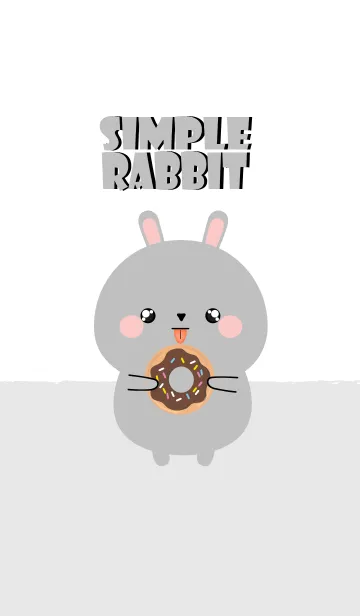 [LINE着せ替え] Simple Cute Gray rabbit Theme Ver2 (jp)の画像1