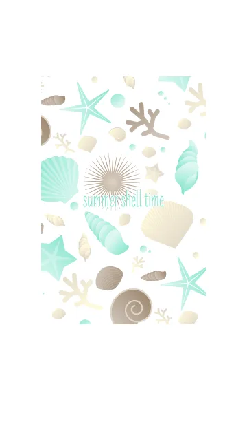 [LINE着せ替え] summer shell time emerald #popの画像1