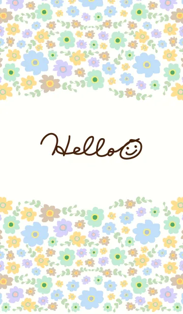 [LINE着せ替え] カラフルお花-スマイル25-の画像1