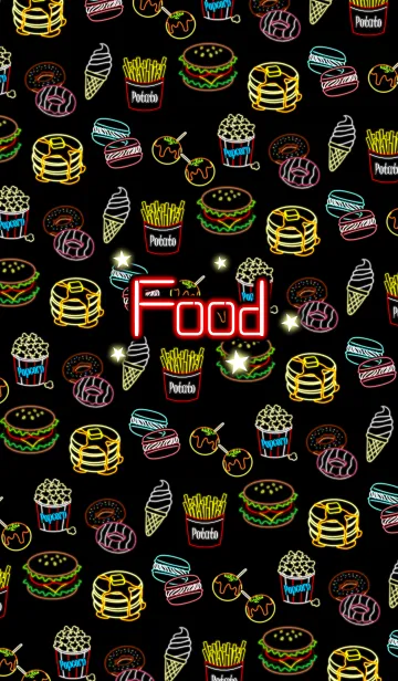 [LINE着せ替え] Food -Neon style-の画像1