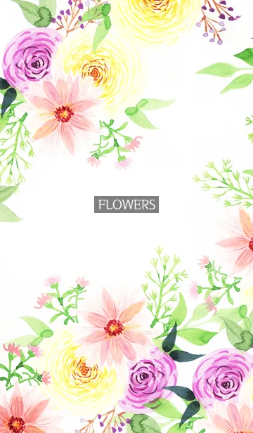 [LINE着せ替え] water color flowers_881の画像1