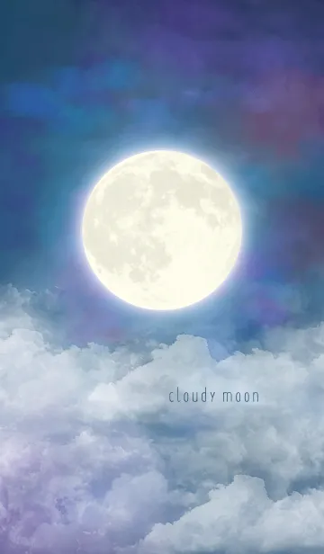 [LINE着せ替え] 曇天の満月:ブルー#coolの画像1
