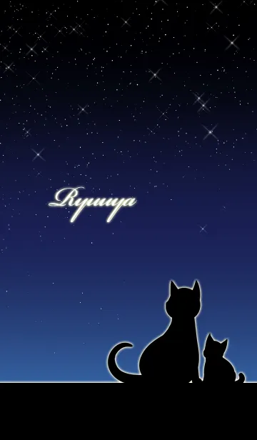 [LINE着せ替え] りゅうや★猫の親子と夜空の画像1