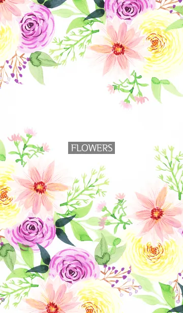 [LINE着せ替え] water color flowers_879の画像1