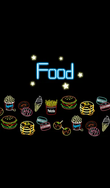 [LINE着せ替え] Food 2 -Neon style-の画像1