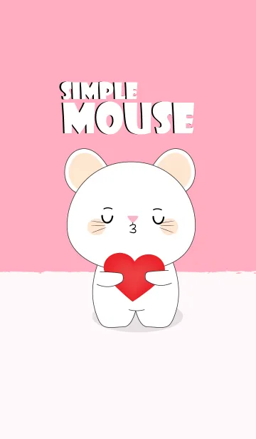 [LINE着せ替え] Simple Love Cute White Mouse (jp)の画像1