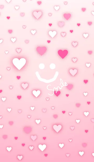 [LINE着せ替え] ハートピンク-スマイル-の画像1