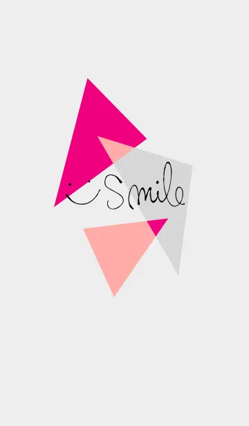 [LINE着せ替え] ピンク三角-スマイル30-の画像1