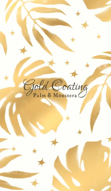 [LINE着せ替え] Gold Coating -Palm ＆ Monstera- #coolの画像1