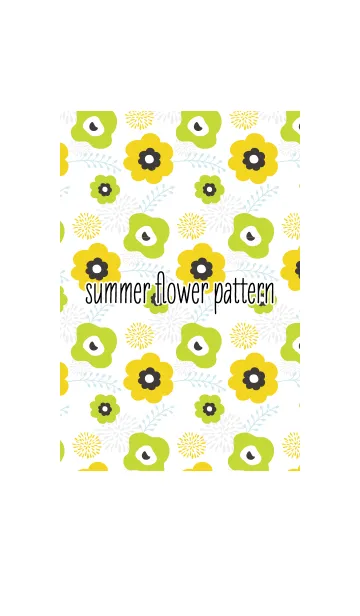 [LINE着せ替え] summer flower pattern green #freshの画像1