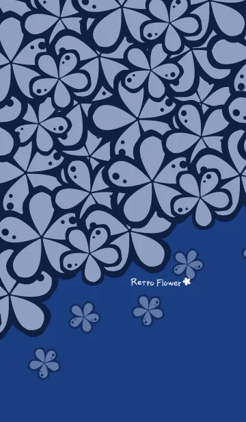 [LINE着せ替え] Retro flower -Blue-の画像1