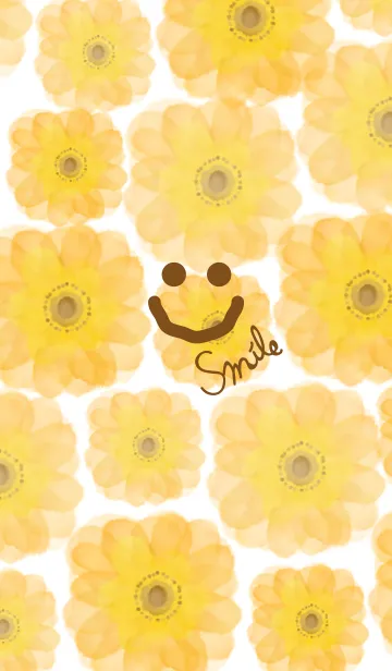 [LINE着せ替え] 水彩オレンジお花-スマイル-の画像1