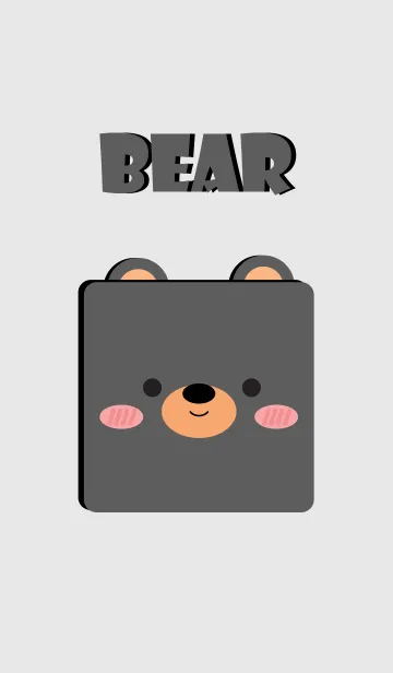 [LINE着せ替え] Simple Box Black Bear Theme (jp)の画像1