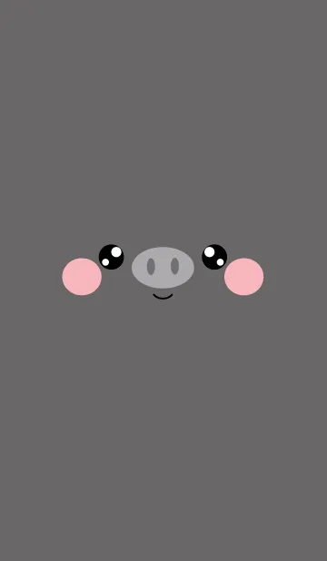 [LINE着せ替え] Simple Face Black Pig Theme (jp)の画像1