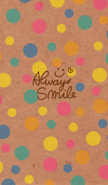 [LINE着せ替え] カラフル水玉クラフト紙-スマイル3-の画像1