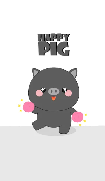 [LINE着せ替え] Happy Black Pig Theme (jp)の画像1