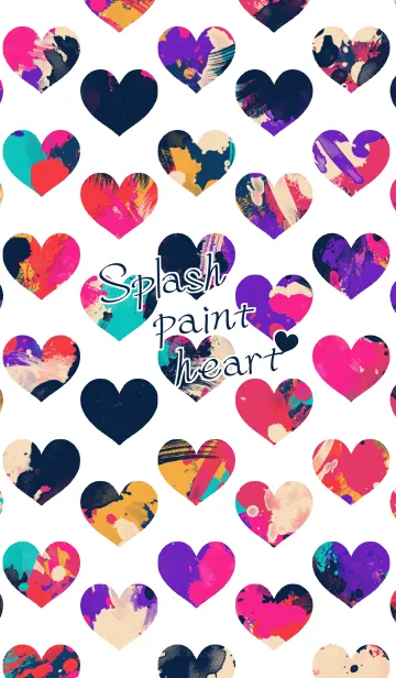 [LINE着せ替え] Splash paint heart -White-の画像1