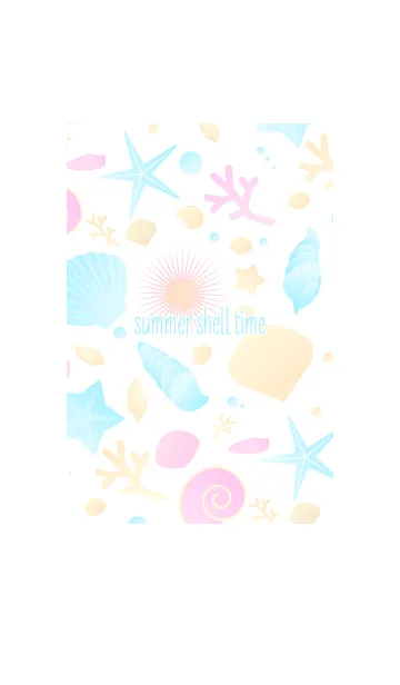 [LINE着せ替え] summer shell time blue #popの画像1